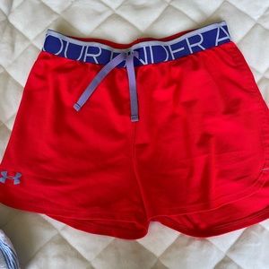 Adorable red and purple under armor shorts